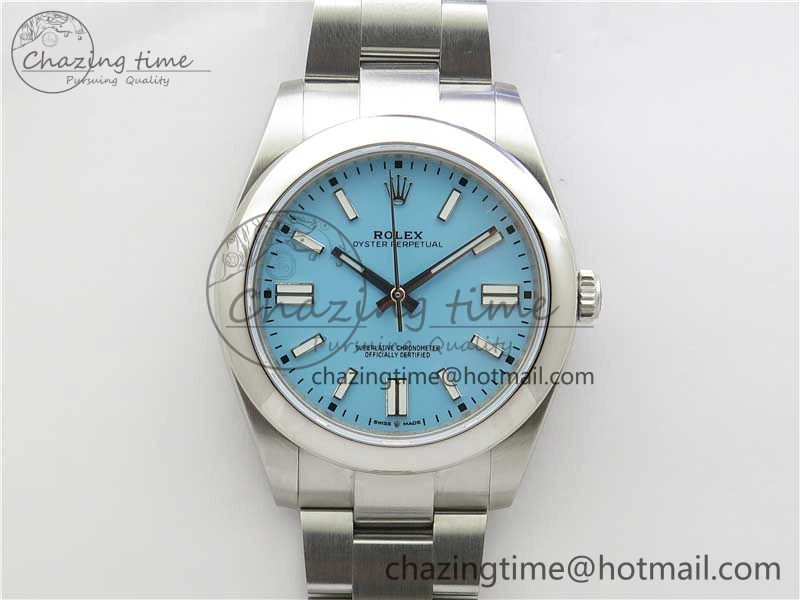 Oyster Perpetual 41mm 124300 EWF Best Edition Tiffany Blue Dial on SS Bracelet A MoistureWicking 2851
