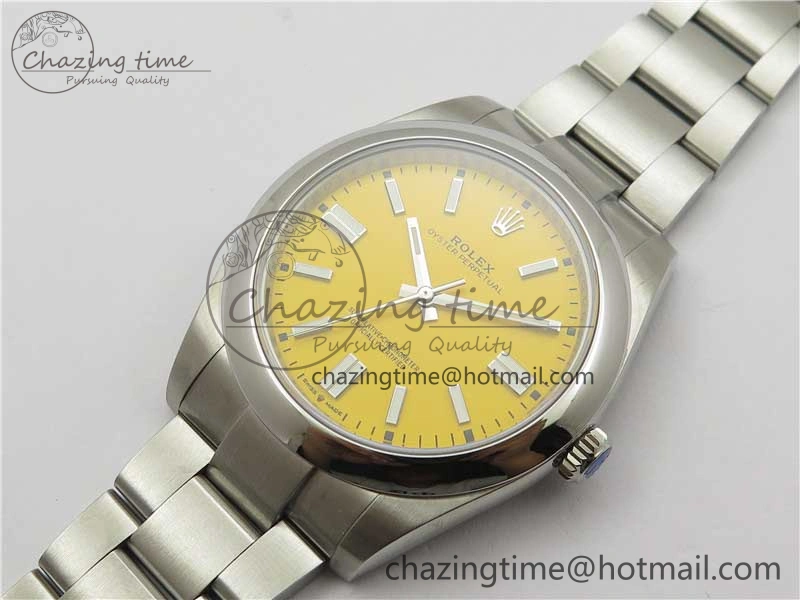 Oyster Perpetual 41mm 124300 EWF Best Edition Yellow Dial on SS Bracelet A Minimalist 2855