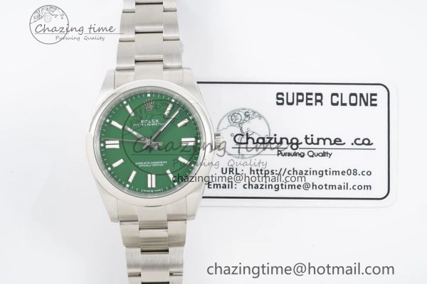 Oyster Perpetual 41mm 124300 KING 1:1 Best Edition 904L Steel Green Dial on SS Bracelet VR Thermal 2077