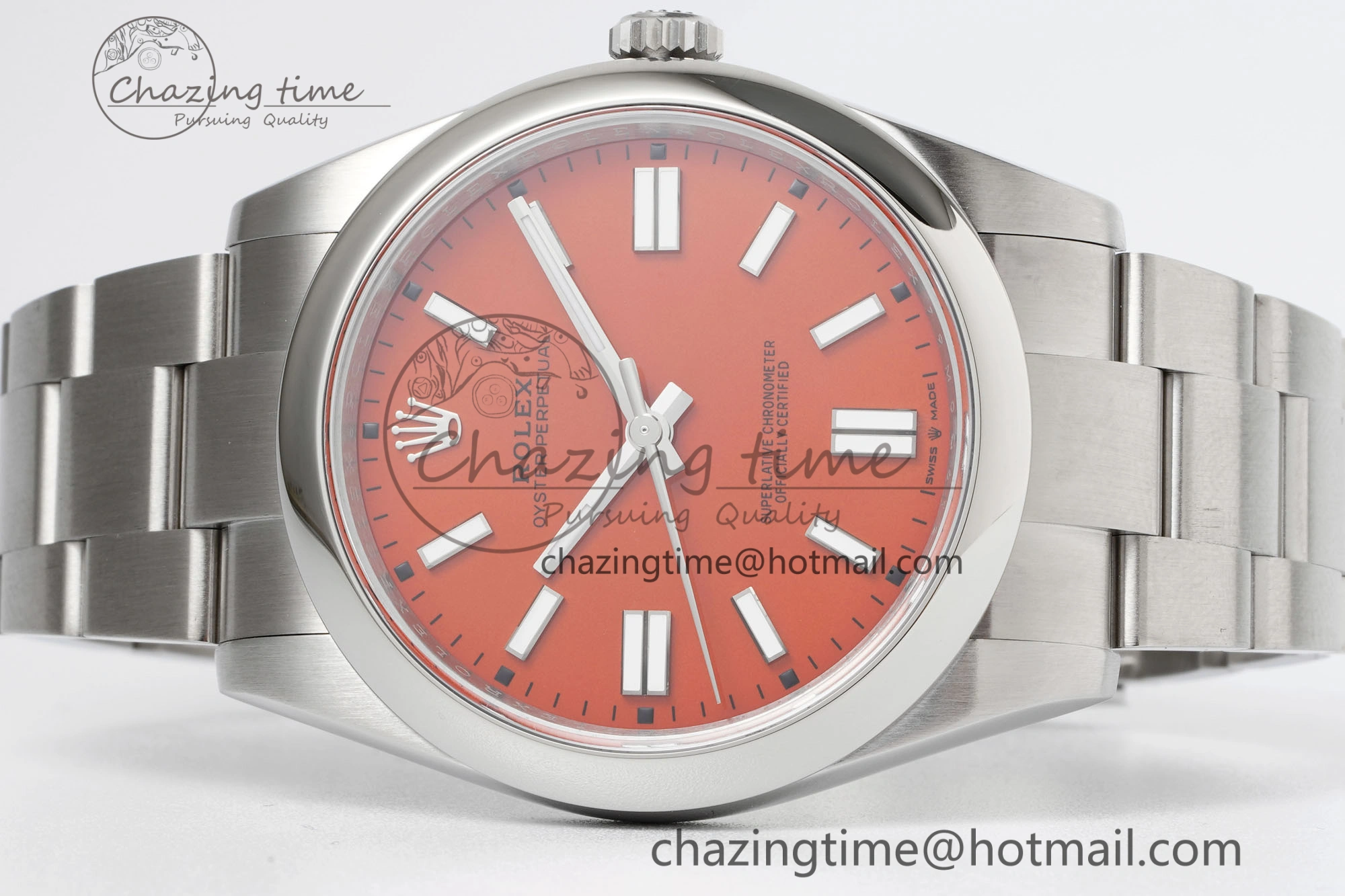 Oyster Perpetual 41mm 124300 KING 1:1 Best Edition 904L Steel Red Dial on SS Bracelet VR Vibrant 2079