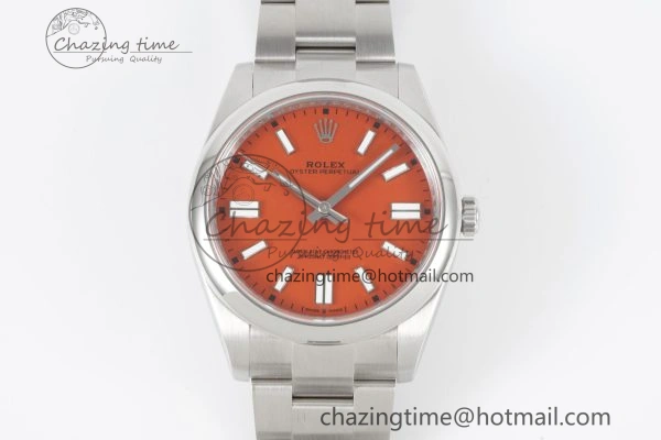 Oyster Perpetual 41mm 124300 KING 1:1 Best Edition 904L Steel Red Dial on SS Bracelet VR Vibrant 2079
