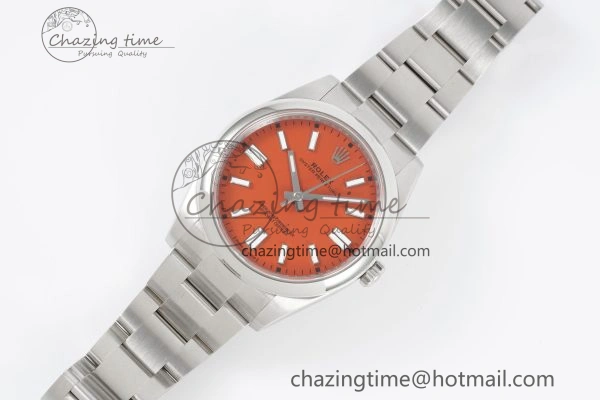Oyster Perpetual 41mm 124300 KING 1:1 Best Edition 904L Steel Red Dial on SS Bracelet VR Vibrant 2079