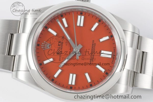 Oyster Perpetual 41mm 124300 KING 1:1 Best Edition 904L Steel Red Dial on SS Bracelet VR Vibrant 2079