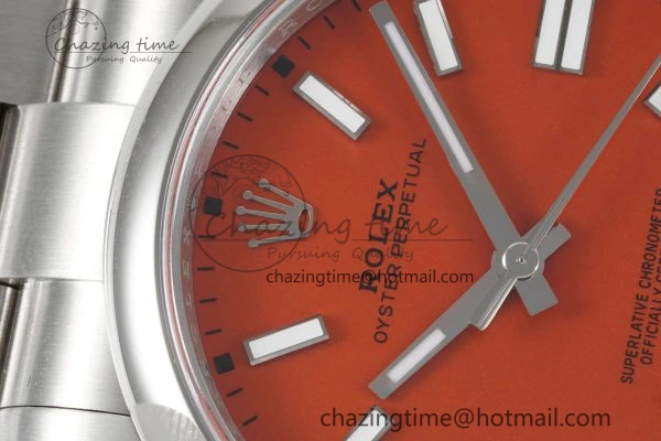 Oyster Perpetual 41mm 124300 KING 1:1 Best Edition 904L Steel Red Dial on SS Bracelet VR Vibrant 2079