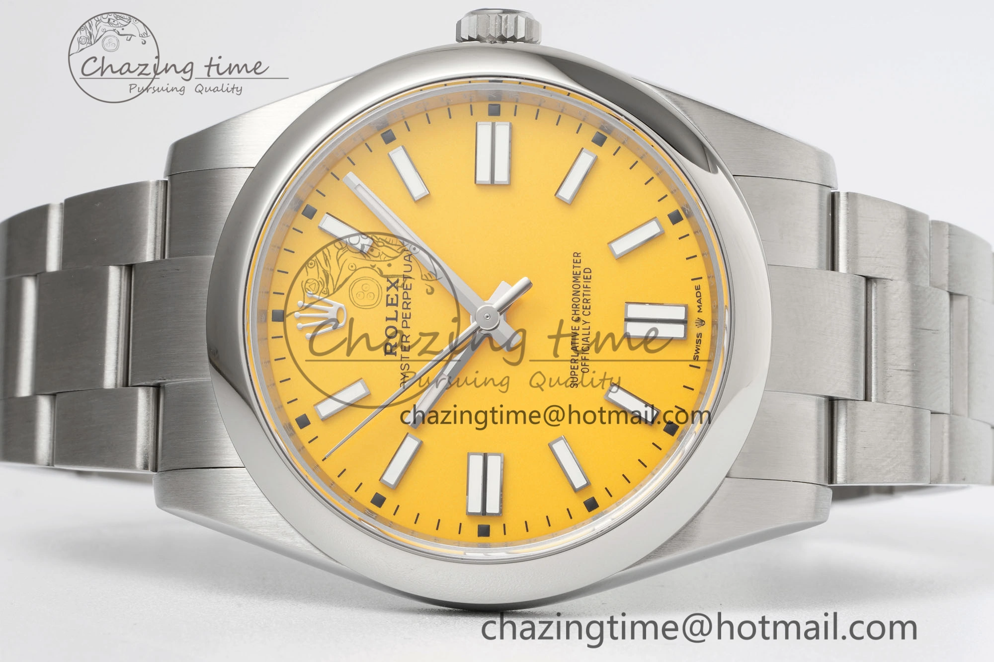 Oyster Perpetual 41mm 124300 KING 1:1 Best Edition 904L Steel Yellow Dial on SS Bracelet VR Stretchable 2076