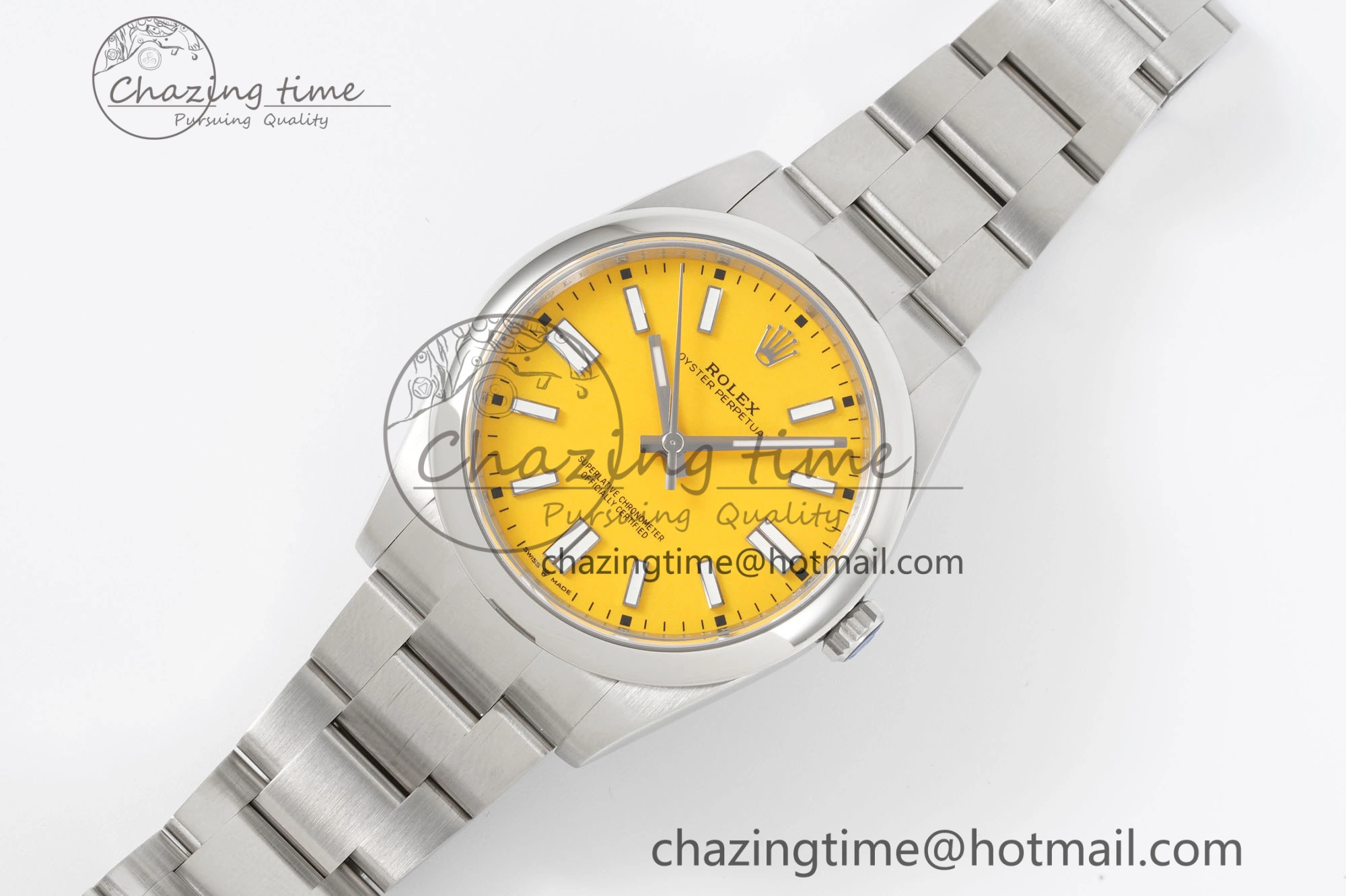 Oyster Perpetual 41mm 124300 KING 1:1 Best Edition 904L Steel Yellow Dial on SS Bracelet VR Stretchable 2076
