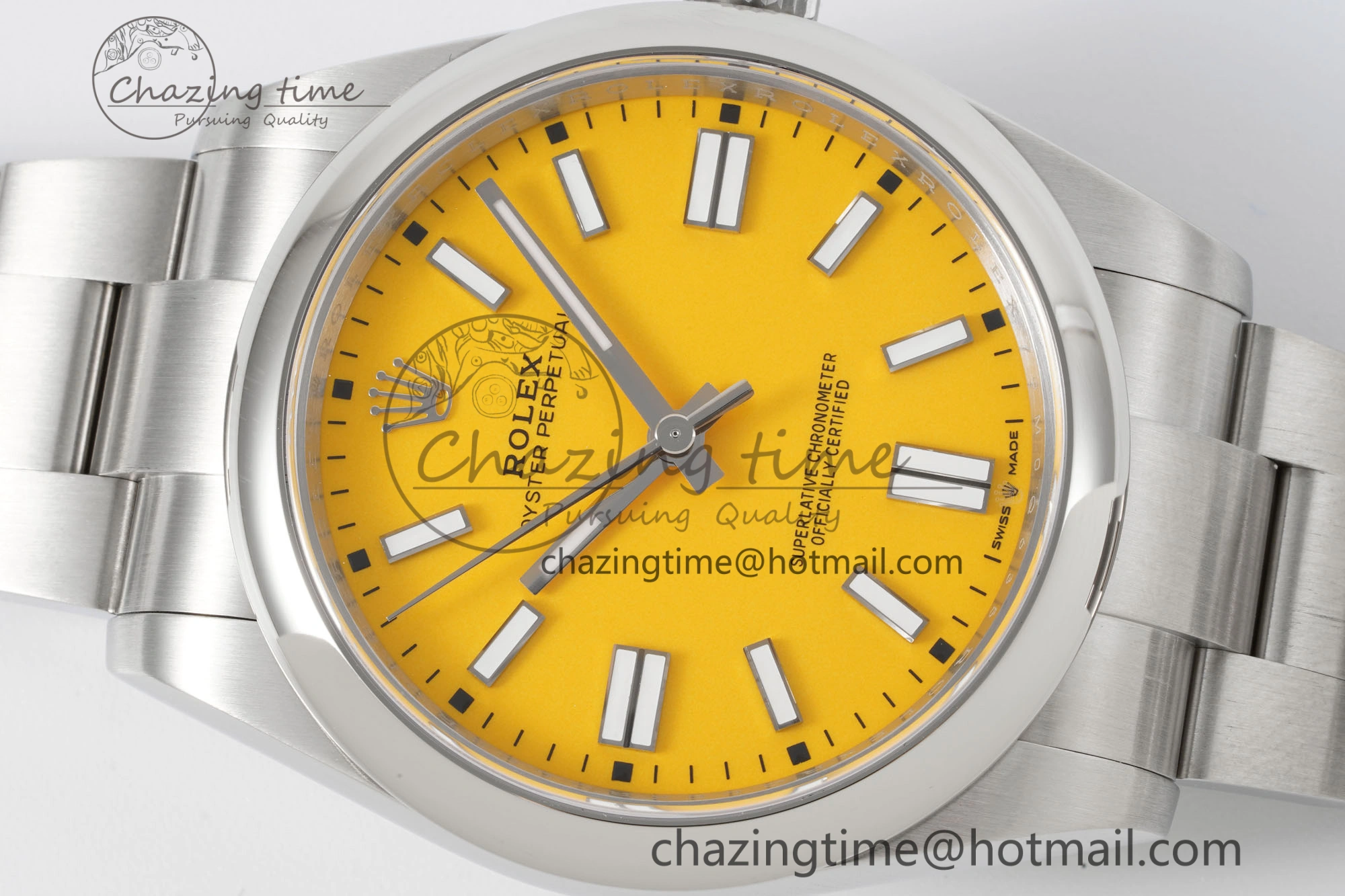 Oyster Perpetual 41mm 124300 KING 1:1 Best Edition 904L Steel Yellow Dial on SS Bracelet VR Stretchable 2076
