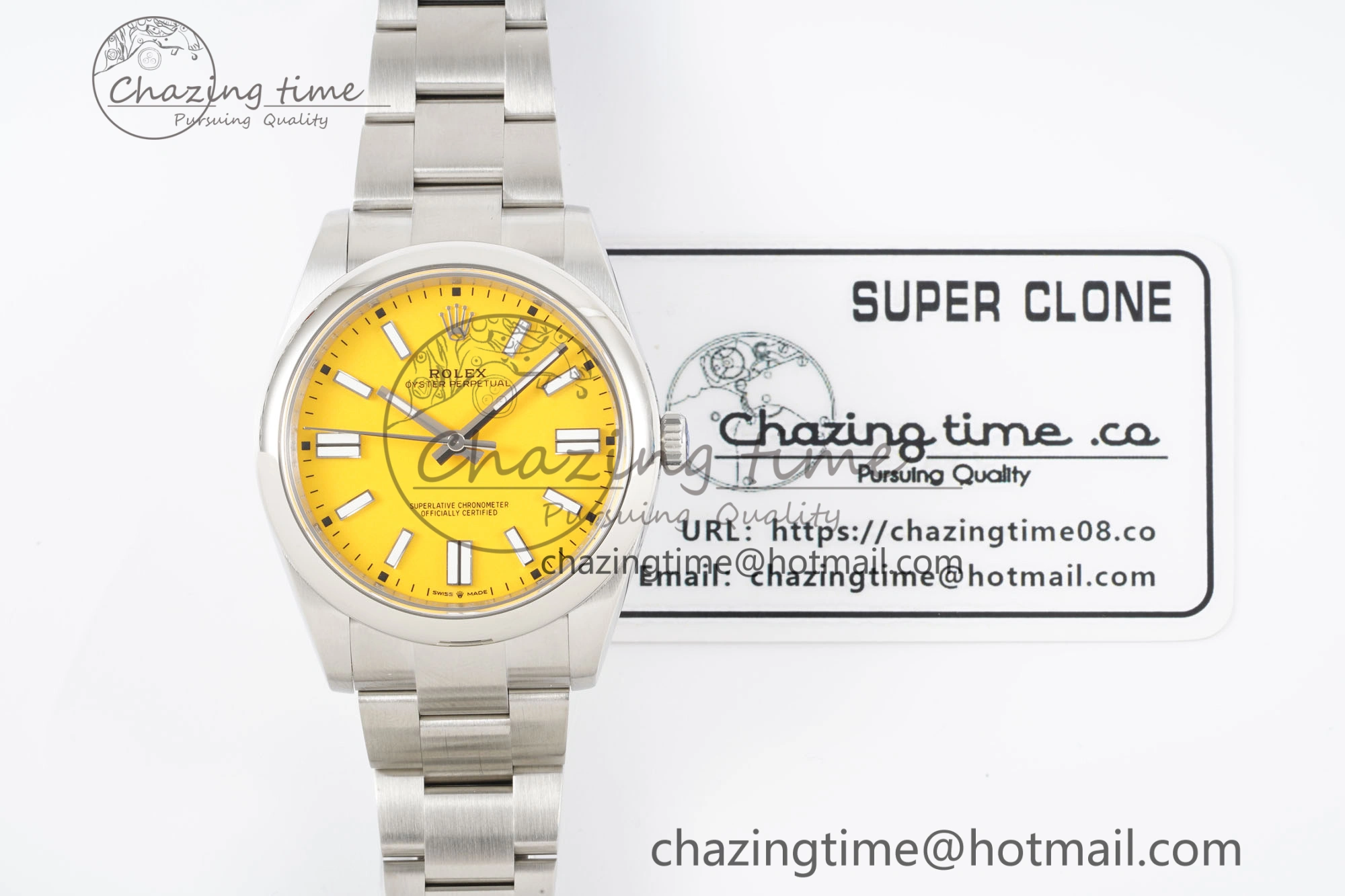 Oyster Perpetual 41mm 124300 KING 1:1 Best Edition 904L Steel Yellow Dial on SS Bracelet VR Stretchable 2076