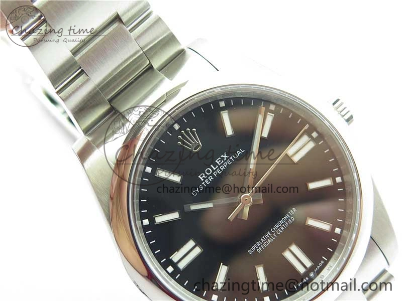 Oyster Perpetual 41mm 124300 ROF 1:1 Best Edition 904L Steel Black Dial on SS Bracelet A Vibrant 2669