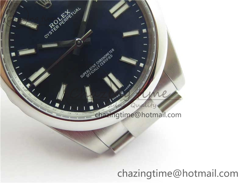 Resilient Oyster Perpetual 41mm 124300 ROF 1:1 Best Edition 904L Steel Dark Blue Dial on SS Bracelet A 2666