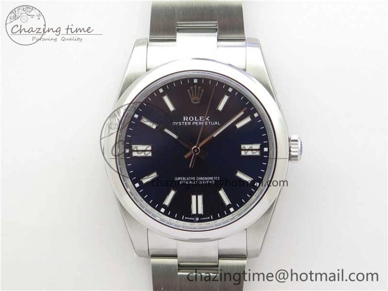 Resilient Oyster Perpetual 41mm 124300 ROF 1:1 Best Edition 904L Steel Dark Blue Dial on SS Bracelet A 2666