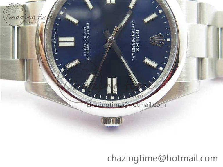 Resilient Oyster Perpetual 41mm 124300 ROF 1:1 Best Edition 904L Steel Dark Blue Dial on SS Bracelet A 2666