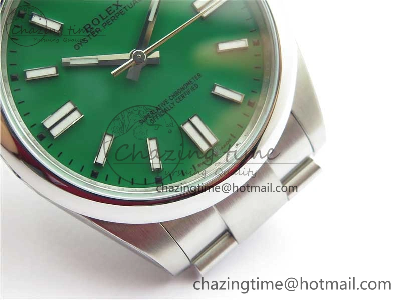 OdorResistant Oyster Perpetual 41mm 124300 ROF 1:1 Best Edition 904L Steel Green Dial on SS Bracelet A 2664