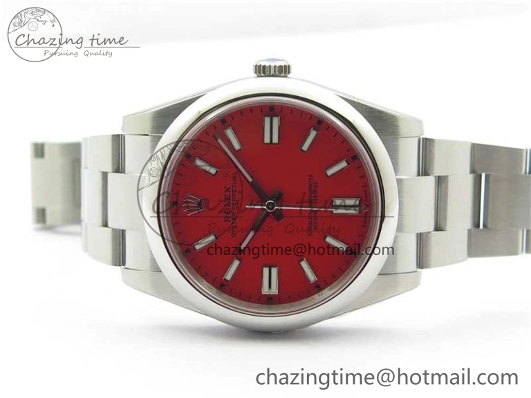 Sustainable Oyster Perpetual 41mm 124300 ROF 1:1 Best Edition 904L Steel Red Dial on SS Bracelet A 2668