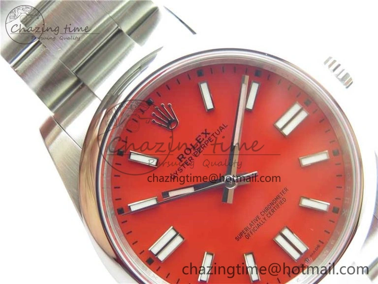 Sustainable Oyster Perpetual 41mm 124300 ROF 1:1 Best Edition 904L Steel Red Dial on SS Bracelet A 2668