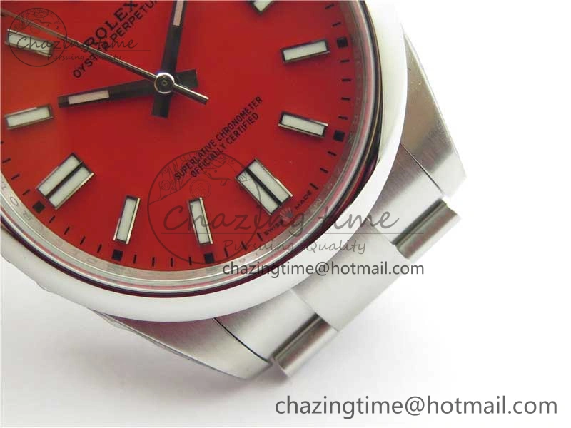 Sustainable Oyster Perpetual 41mm 124300 ROF 1:1 Best Edition 904L Steel Red Dial on SS Bracelet A 2668