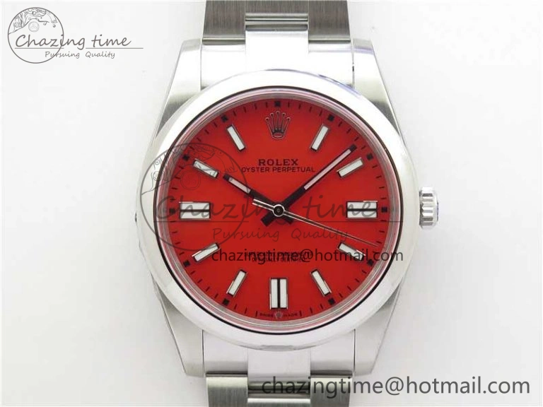 Sustainable Oyster Perpetual 41mm 124300 ROF 1:1 Best Edition 904L Steel Red Dial on SS Bracelet A 2668