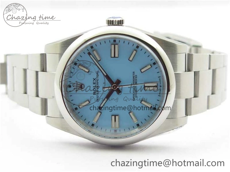 Stretchable Oyster Perpetual 41mm 124300 ROF 1:1 Best Edition 904L Steel Tiffany Blue Dial on SS Bracelet A 2670