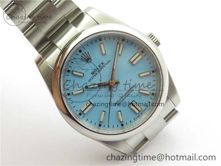Stretchable Oyster Perpetual 41mm 124300 ROF 1:1 Best Edition 904L Steel Tiffany Blue Dial on SS Bracelet A 2670