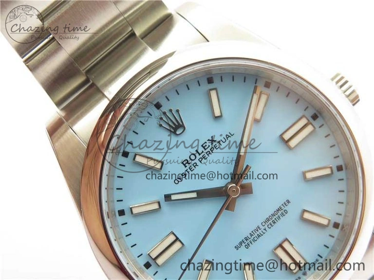 Stretchable Oyster Perpetual 41mm 124300 ROF 1:1 Best Edition 904L Steel Tiffany Blue Dial on SS Bracelet A 2670