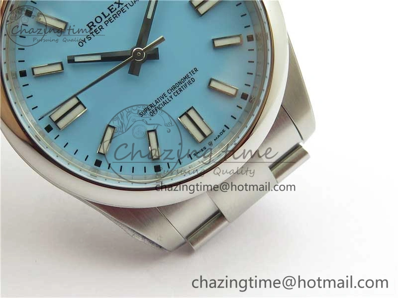 Stretchable Oyster Perpetual 41mm 124300 ROF 1:1 Best Edition 904L Steel Tiffany Blue Dial on SS Bracelet A 2670
