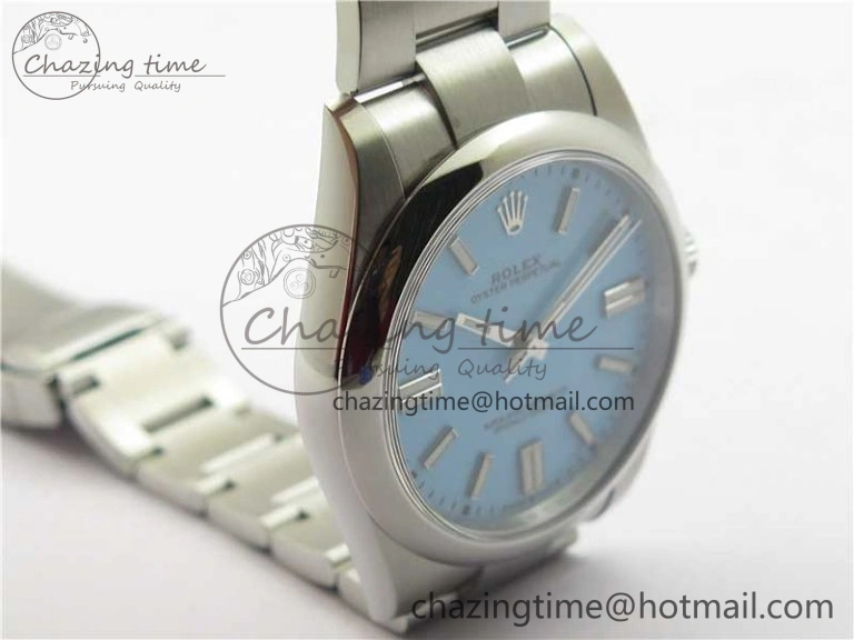 Stretchable Oyster Perpetual 41mm 124300 ROF 1:1 Best Edition 904L Steel Tiffany Blue Dial on SS Bracelet A 2670