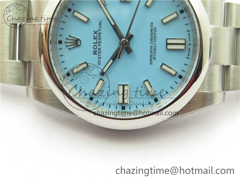 Stretchable Oyster Perpetual 41mm 124300 ROF 1:1 Best Edition 904L Steel Tiffany Blue Dial on SS Bracelet A 2670