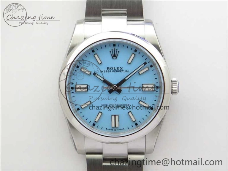 Stretchable Oyster Perpetual 41mm 124300 ROF 1:1 Best Edition 904L Steel Tiffany Blue Dial on SS Bracelet A 2670