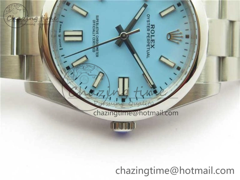 Stretchable Oyster Perpetual 41mm 124300 ROF 1:1 Best Edition 904L Steel Tiffany Blue Dial on SS Bracelet A 2670