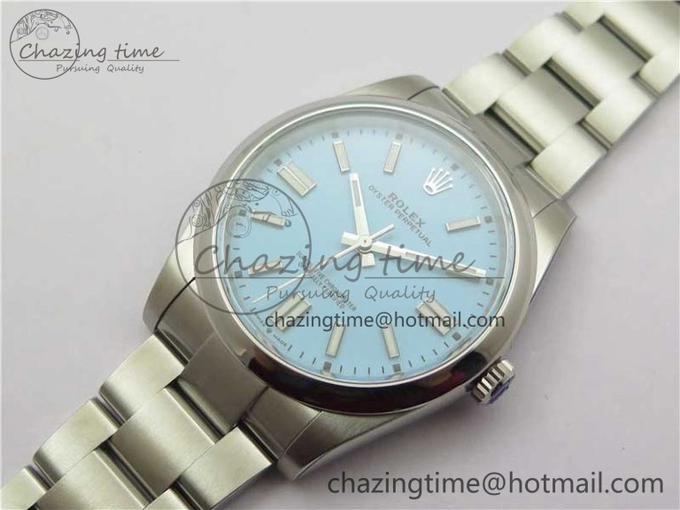 Stretchable Oyster Perpetual 41mm 124300 ROF 1:1 Best Edition 904L Steel Tiffany Blue Dial on SS Bracelet A 2670