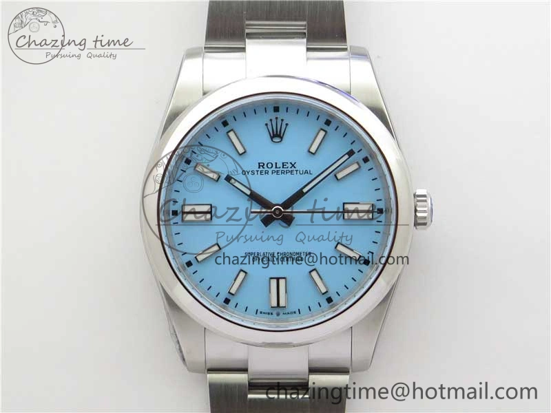 Stretchable Oyster Perpetual 41mm 124300 ROF 1:1 Best Edition 904L Steel Tiffany Blue Dial on SS Bracelet A 2670