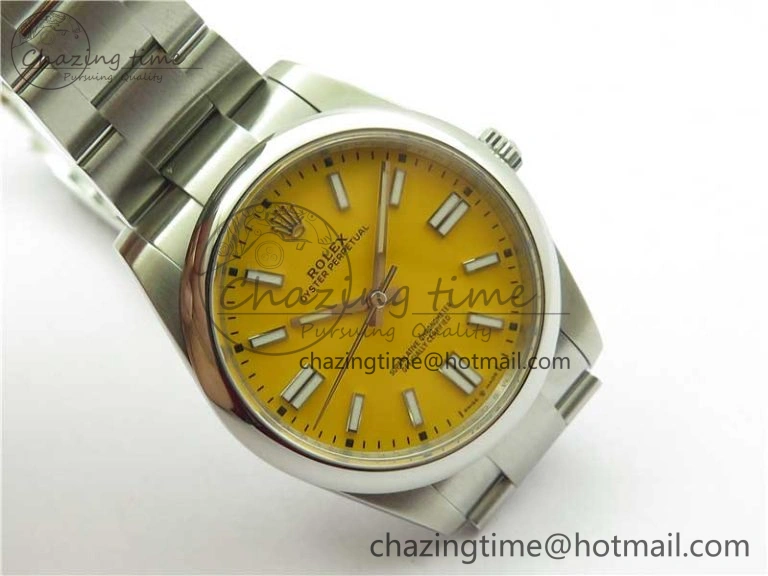 Oyster Perpetual 41mm 124300 ROF 1:1 Best Edition 904L Steel Yellow Dial on SS Bracelet A Youthful 2667