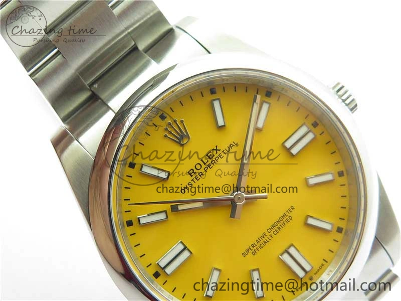 Oyster Perpetual 41mm 124300 ROF 1:1 Best Edition 904L Steel Yellow Dial on SS Bracelet A Youthful 2667