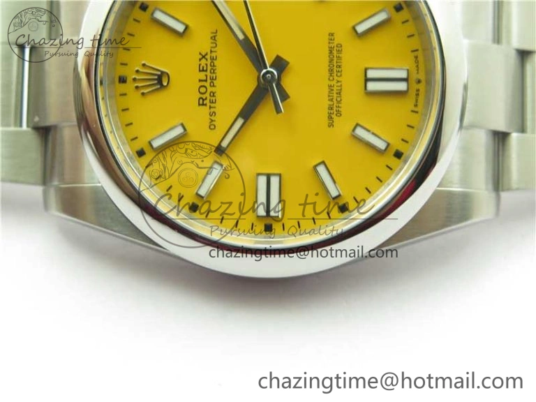 Oyster Perpetual 41mm 124300 ROF 1:1 Best Edition 904L Steel Yellow Dial on SS Bracelet A Youthful 2667