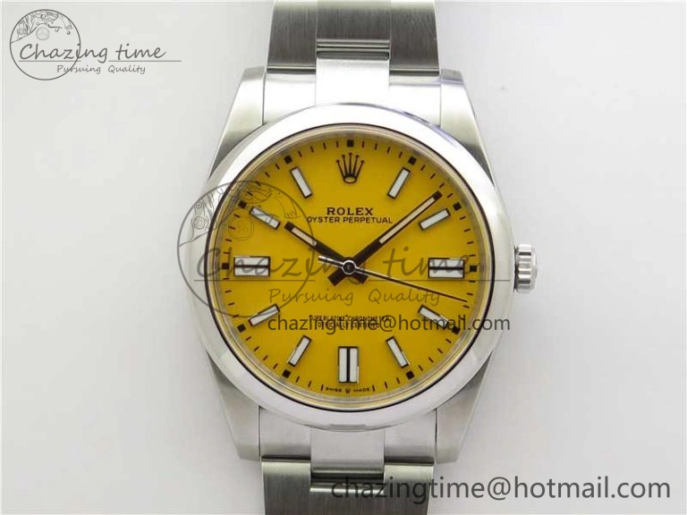 Oyster Perpetual 41mm 124300 ROF 1:1 Best Edition 904L Steel Yellow Dial on SS Bracelet A Youthful 2667
