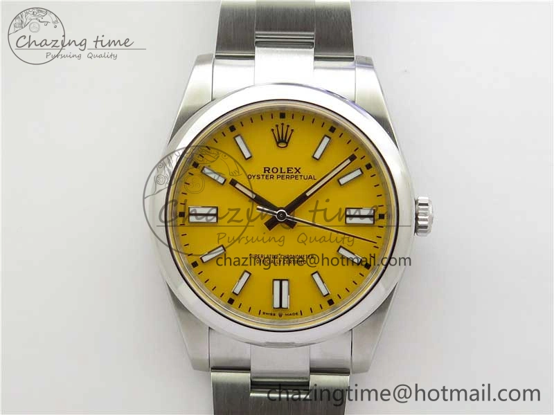 Oyster Perpetual 41mm 124300 ROF 1:1 Best Edition 904L Steel Yellow Dial on SS Bracelet A Youthful 2667