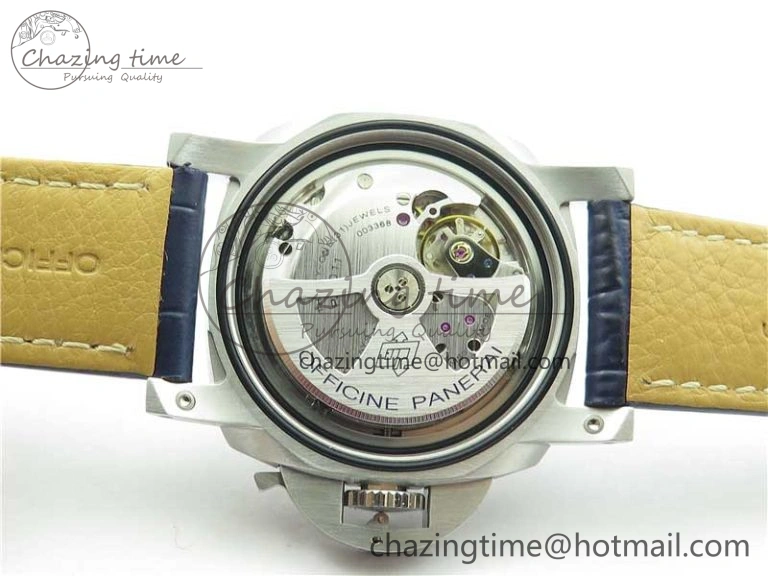 OdorResistant PAM 1033 44mm VSF 1:1 Best Edition Blue Dial on Blue Leather Strap P.9001 Super Clone 8389