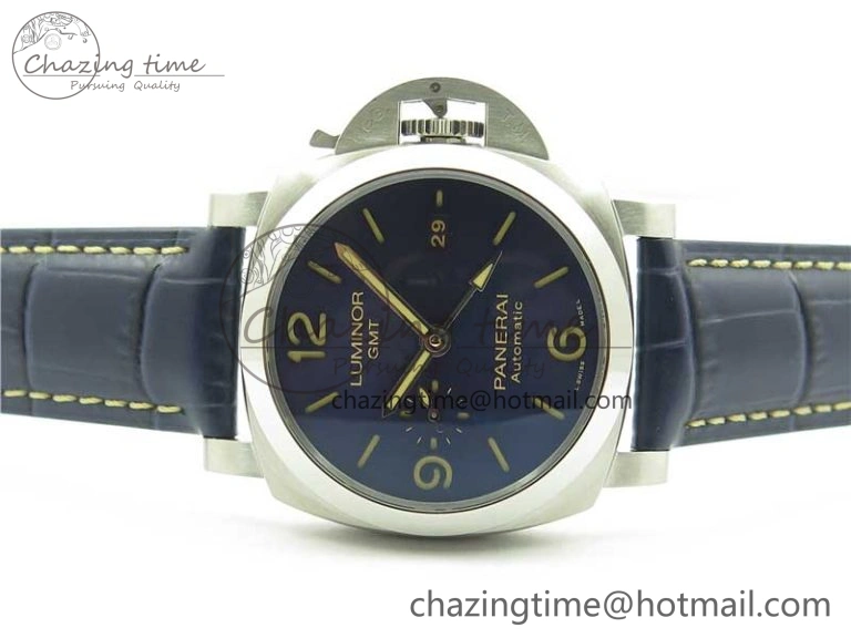 OdorResistant PAM 1033 44mm VSF 1:1 Best Edition Blue Dial on Blue Leather Strap P.9001 Super Clone 8389