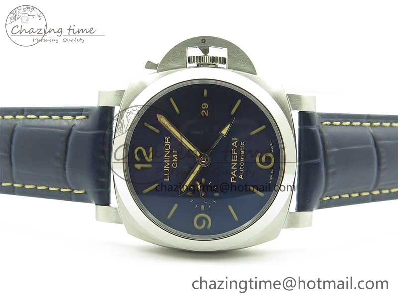 OdorResistant PAM 1033 44mm VSF 1:1 Best Edition Blue Dial on Blue Leather Strap P.9001 Super Clone 8389