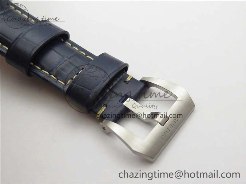 OdorResistant PAM 1033 44mm VSF 1:1 Best Edition Blue Dial on Blue Leather Strap P.9001 Super Clone 8389