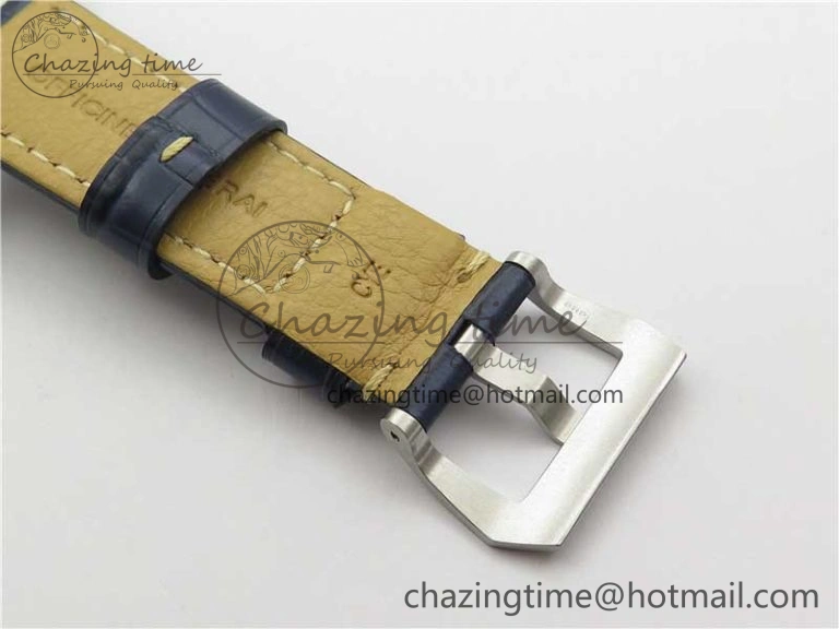OdorResistant PAM 1033 44mm VSF 1:1 Best Edition Blue Dial on Blue Leather Strap P.9001 Super Clone 8389
