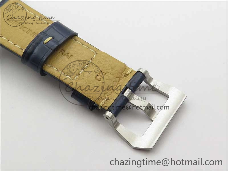 OdorResistant PAM 1033 44mm VSF 1:1 Best Edition Blue Dial on Blue Leather Strap P.9001 Super Clone 8389