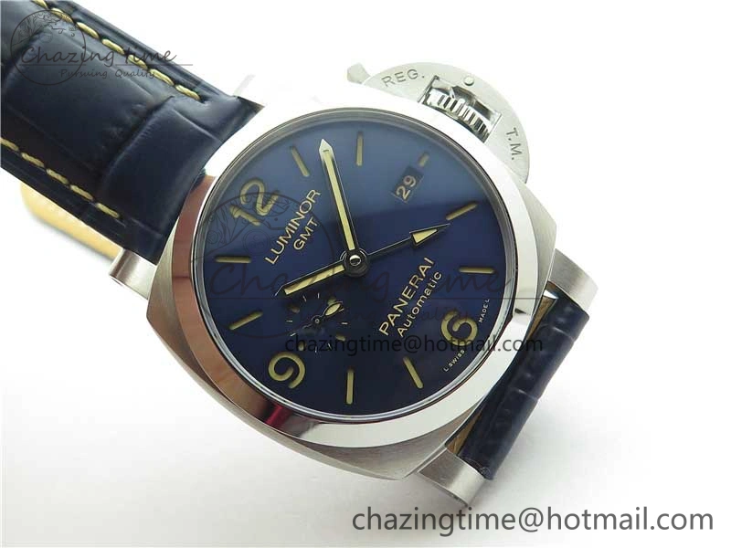 OdorResistant PAM 1033 44mm VSF 1:1 Best Edition Blue Dial on Blue Leather Strap P.9001 Super Clone 8389