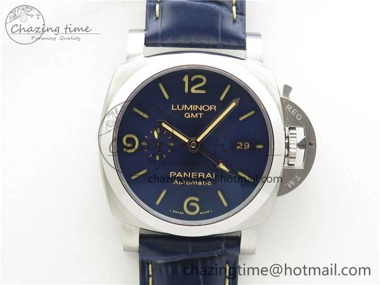 OdorResistant PAM 1033 44mm VSF 1:1 Best Edition Blue Dial on Blue Leather Strap P.9001 Super Clone 8389