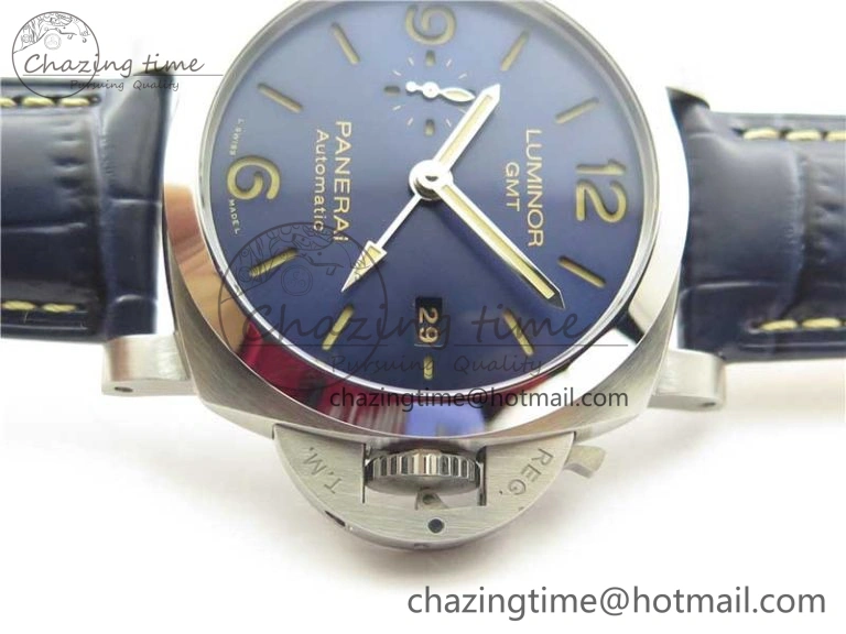 OdorResistant PAM 1033 44mm VSF 1:1 Best Edition Blue Dial on Blue Leather Strap P.9001 Super Clone 8389