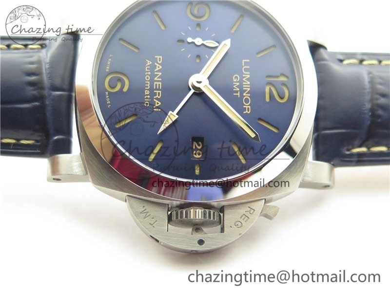 OdorResistant PAM 1033 44mm VSF 1:1 Best Edition Blue Dial on Blue Leather Strap P.9001 Super Clone 8389