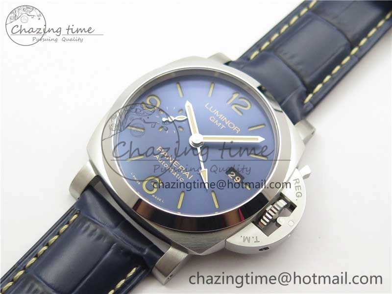 OdorResistant PAM 1033 44mm VSF 1:1 Best Edition Blue Dial on Blue Leather Strap P.9001 Super Clone 8389
