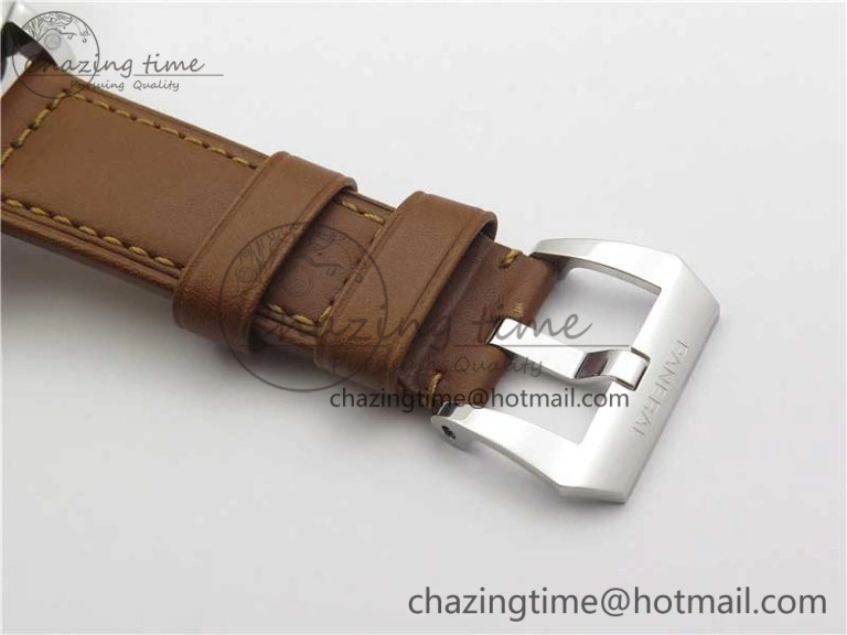 PAM 111 Noob 1:1 Best Edition On ETA6497 With Y-Incabloc On Brown Leather Strap V Refined 8407