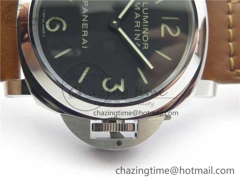PAM 111 Noob 1:1 Best Edition On ETA6497 With Y-Incabloc On Brown Leather Strap V Refined 8407