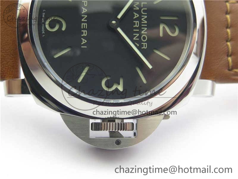 PAM 111 Noob 1:1 Best Edition On ETA6497 With Y-Incabloc On Brown Leather Strap V Refined 8407